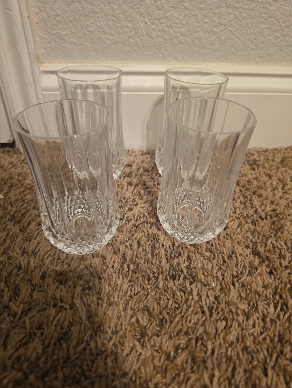 VTG Cristal d'Arques LONGCHAMP Crystal  10 Oz  Glasses Tumblers Set-4